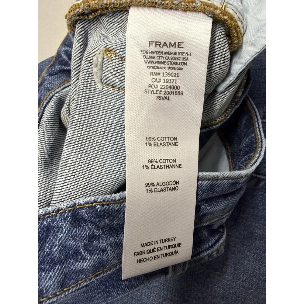 FRAME The Wide Straight Leg Jeans Blue Denim Ankle Length Sz 24 NWT $268 - Picture 9 of 16